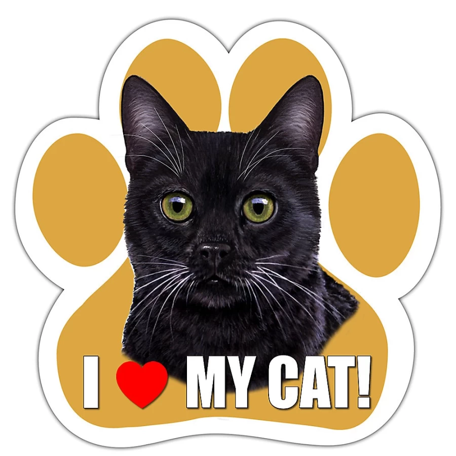 PetSmart Black Cat Paw Car Magnet - Adhesive Decal for Vehicle Window or Body