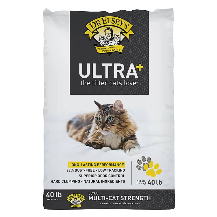 PetSmart Dr. Elsey's Precious Cat Ultra+ Clumping Clay Litter - Low Dust, Low Tracking, Multi-Cat Formula