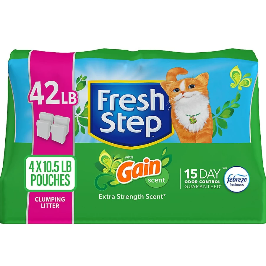 PetSmart Fresh Step Clumping Clay Cat Litter with Febreze Gain Scent - Multi-Cat, Low Dust Formula