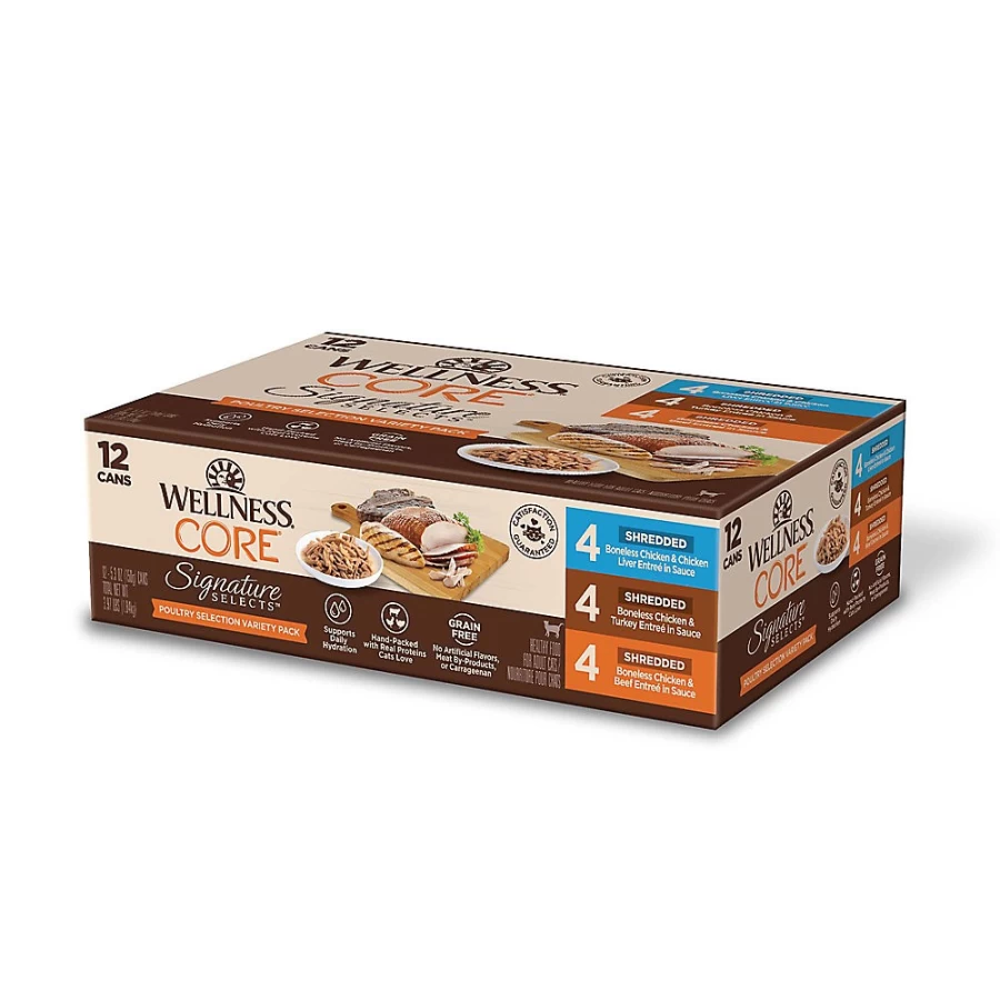 PetSmart Wellness CORE Signature Selects Poultry Variety Pack - 12 Count Grain-Free Cat Food Pouches