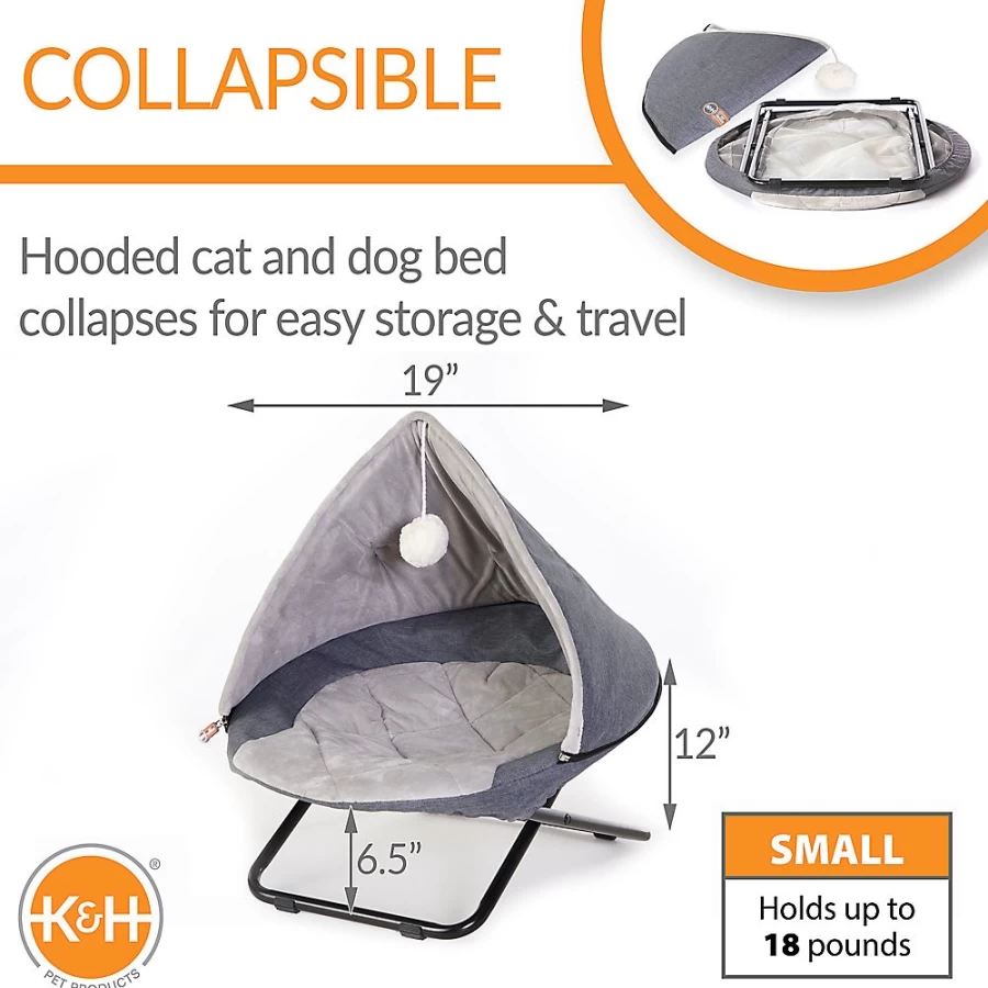 PetSmart KH Hooded Cat Bed - Elevated & Cozy Cot for Cats