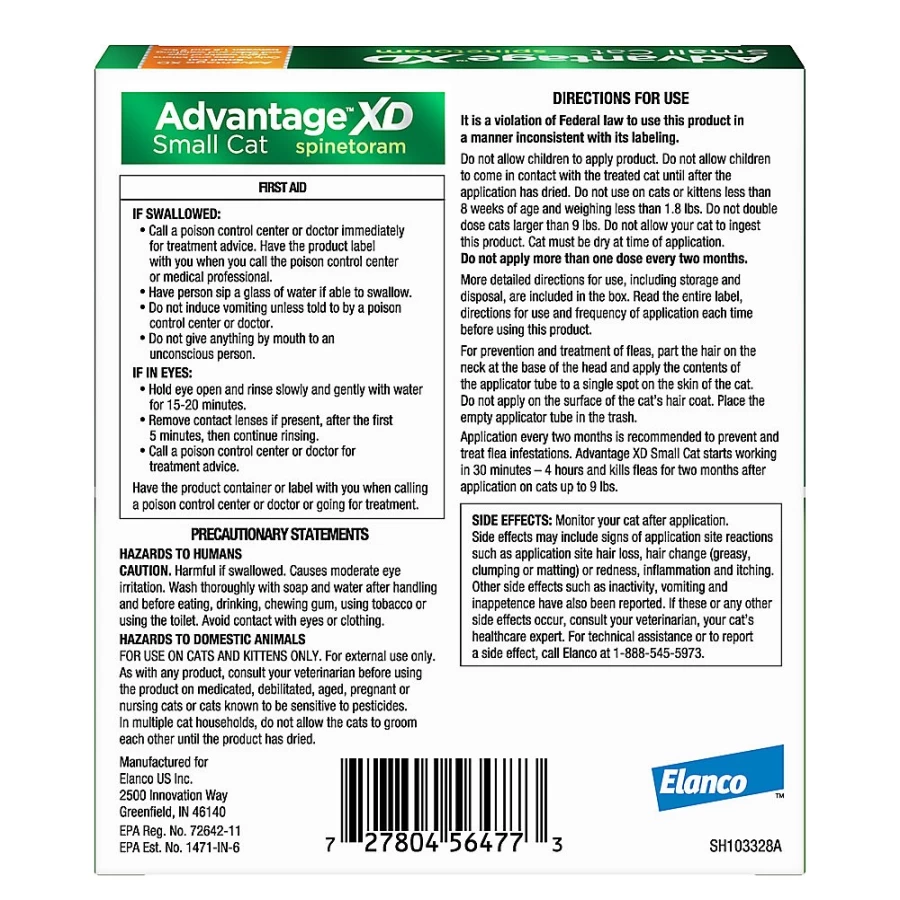 PetSmart Advantage XD Flea Treatment for Small Cats 1.8-9 lbs - 6-Month Supply