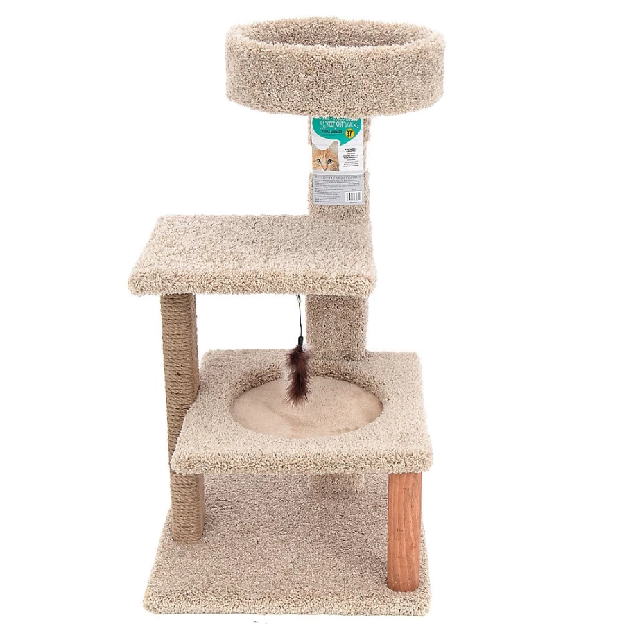 PetSmart Whisker City 37-inch Cozy Climber Cat Tower with Perch - Assorted Colors for Indoor Cats