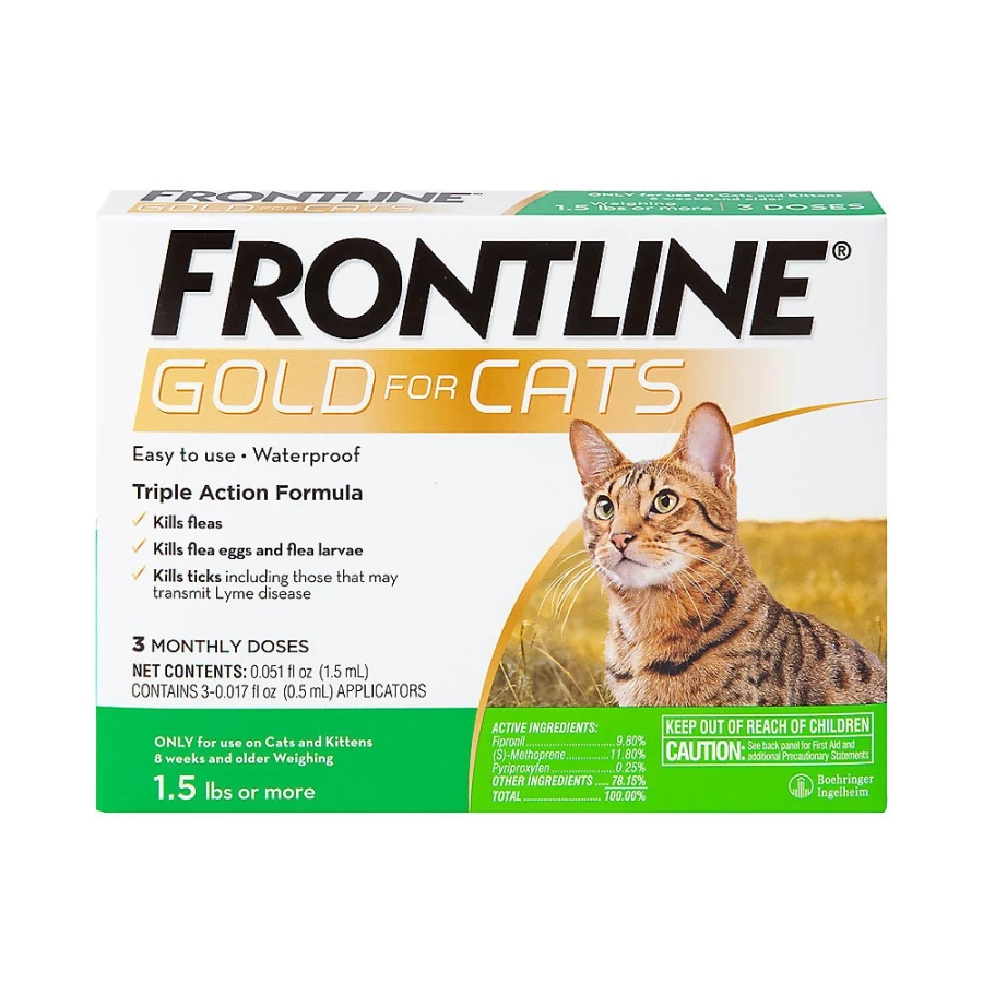 PetSmart Frontline Gold Flea & Tick Treatment for Cats Over 1.5 lbs – Fast-Acting Spot-On Prevention