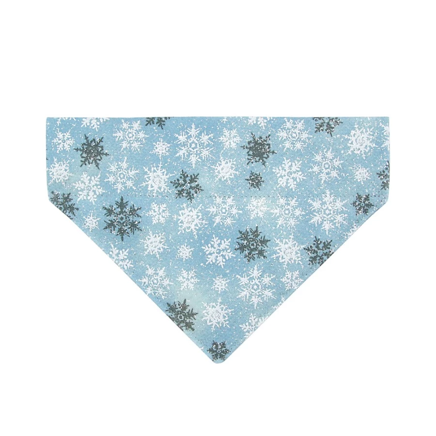 PetSmart Cleo Snowflakes Slide-On Cat Bandana for Pets